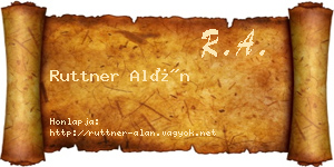 Ruttner Alán névjegykártya